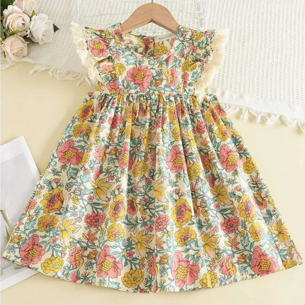 NWT Toddler Girl Floral Fringe Dress